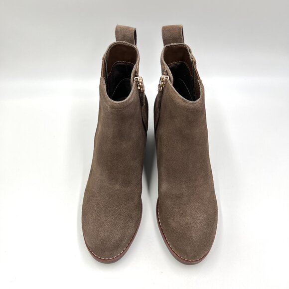 Sanctuary Womens Size 6.5 Engage Brown Suede Leather Wedge Ankle Boots Shoes - Picture 3 of 16